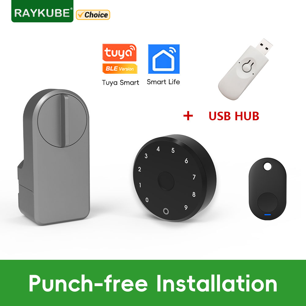 Glass Door Hinge - مجموعة قفل الباب الذكي RAYKUBE A1