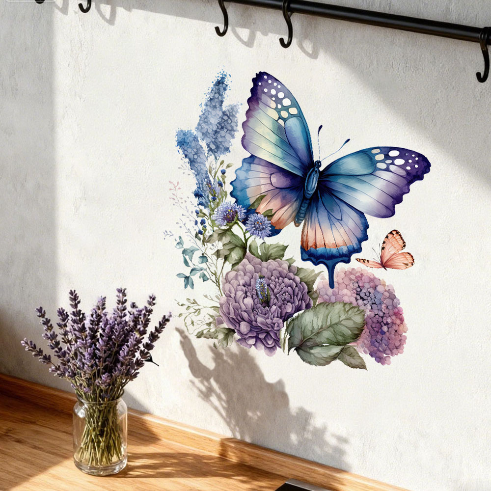 Pvc Panel Background - ملصقات جدارية على شكل فراشات وأزهار