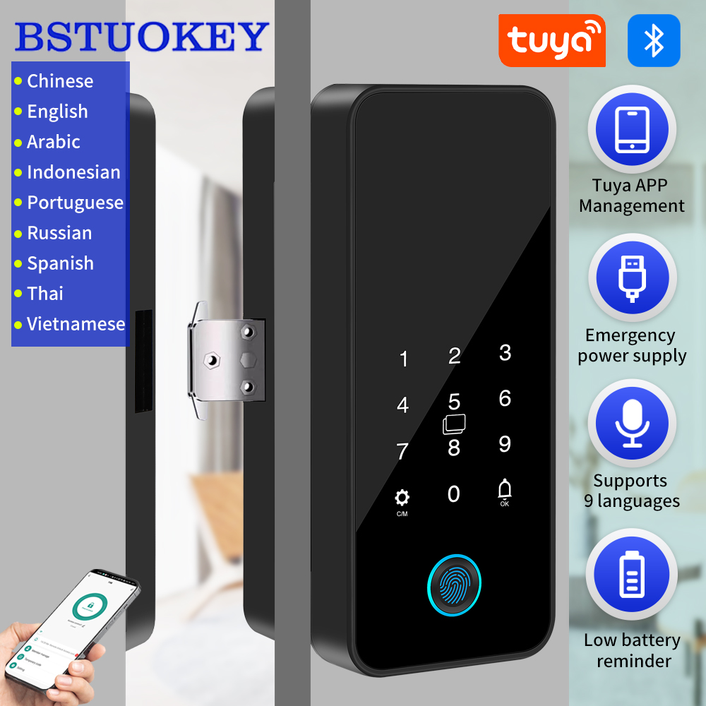 Glass Door Hinge - Tuya Smart Life قفل باب زجاجي