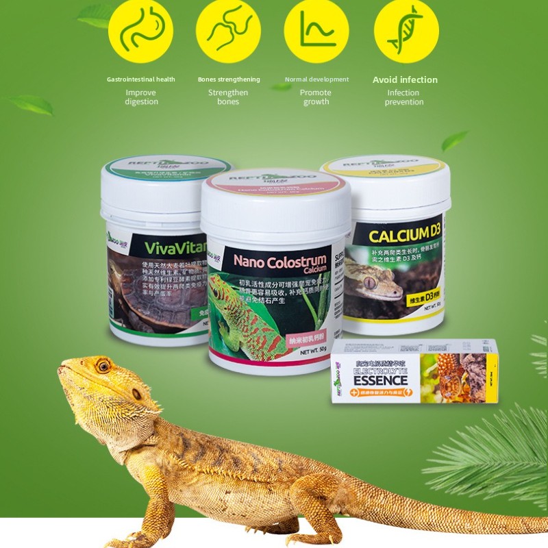Vitamin D3 Reptile - Reptizoo مسحوق الكالسيوم الزواحف وD3-مكمل فيتامين