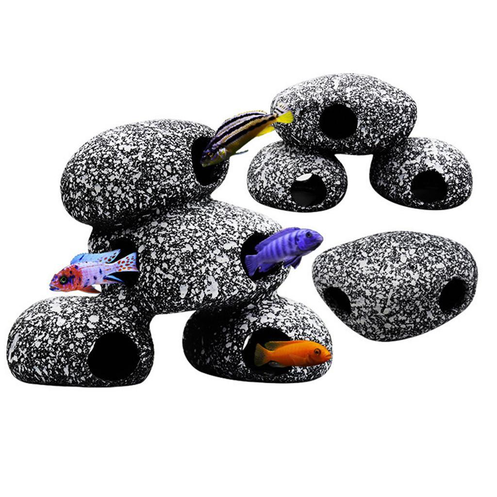 Hide Cave Ceramic - كهف حوض السمك، صخرة إخفاء للأسماك،