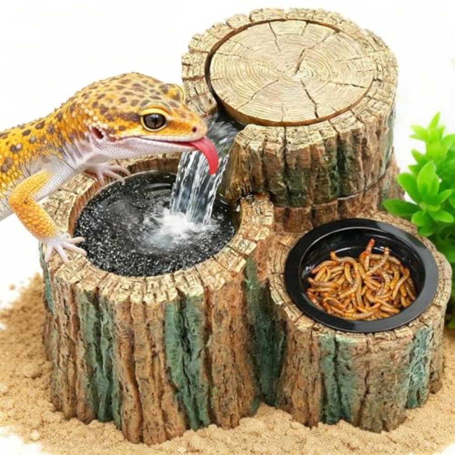 Water Dish Reptile - نافورة مياه للزواحف 2 في 1