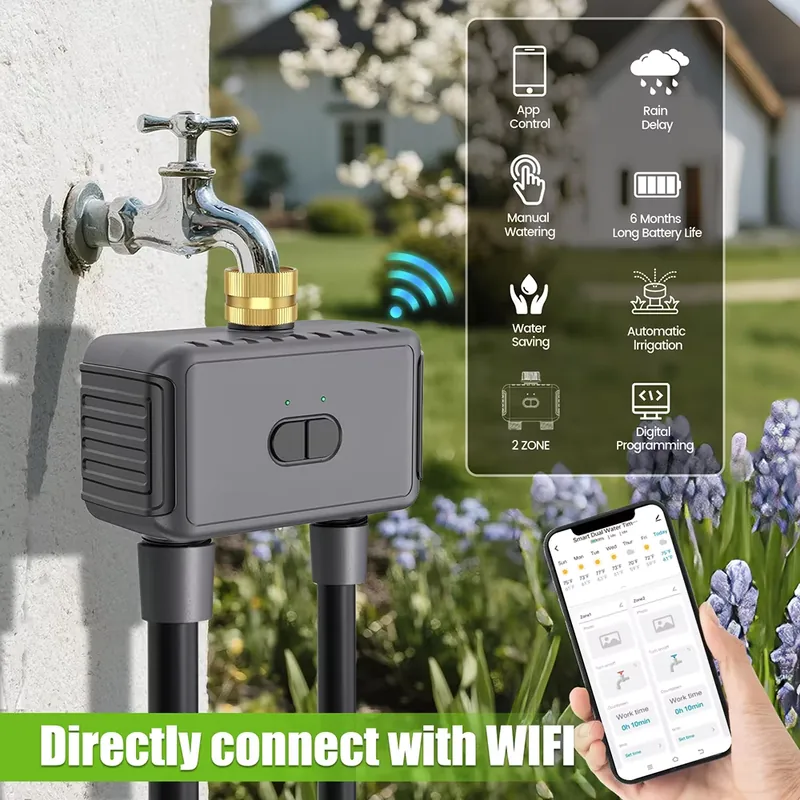 WAP01 مؤقت ري ذكي بتحكم عبر تط - مراجعة Timer Dual Outlet وسعره