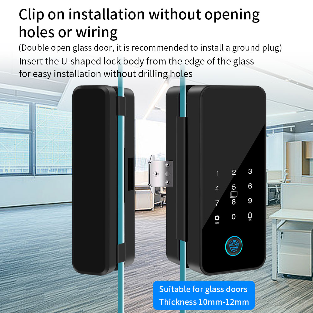 قفل باب زجاجي ذكي متعدد الوظائ - مراجعة Glass Door Hinge وسعره