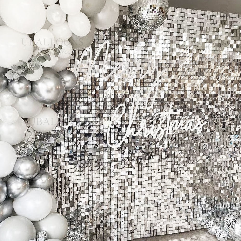 الفضة الترتر جدار خلفية لوحات  - مراجعة Pvc Panel Background وسعره